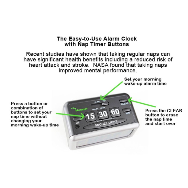Napper Alarm Clock - Set your Own Nap Time! LCD