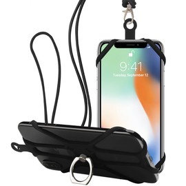 Cordn para Telfono Silicona, Correa para Celular Cuello, Soporte para Celular con Almacenar Tarjetas Crdito y Dinero en Efectivo, Compatible con la...