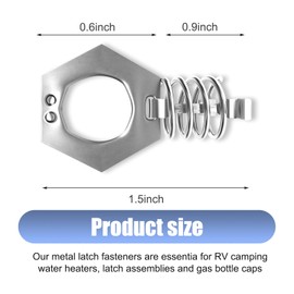 icykale 2 Pack RV Water Heater Twist Cam Lock, 1.5In Waterproof Durable Metal Automotive Heater Valve Bracket, Hook Design, Universal Camper Door Latch Fastener Parts Replacement (Silver)