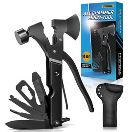 15 in 1 Multitool Axe Hatchet, Camping Accessories Survival Gear, Multi Tool Gifts for Camping Hiking Survival, Fathers Day Dad Gifts from Daughter Wife Son, Cool Gadgets Gifts for Men, Dad, Black