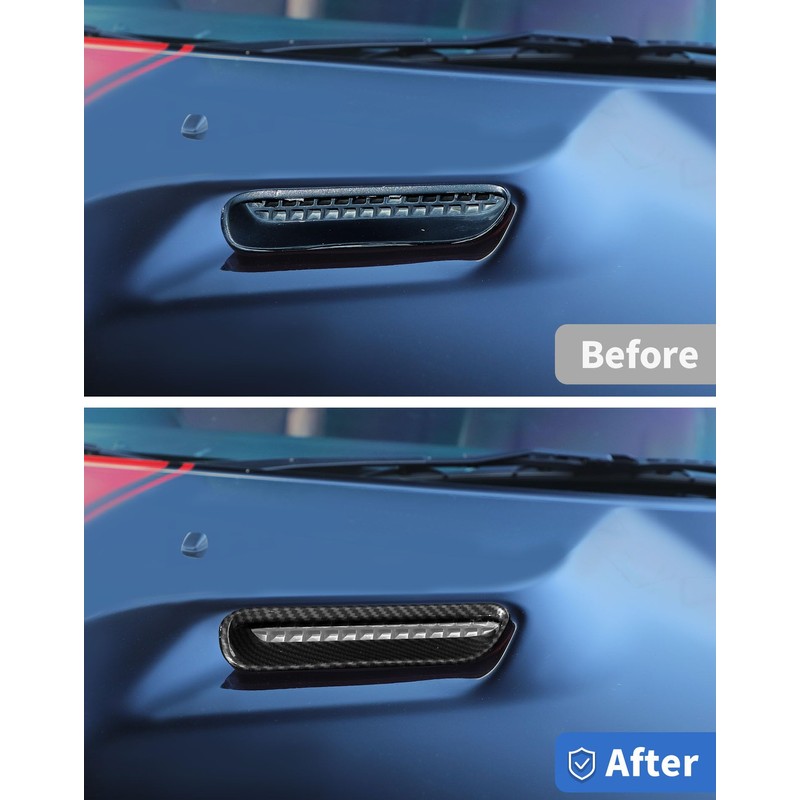 DSWSQ 2pcs Hood Scoop Vent Cover Trim Bezel Ring Compatible