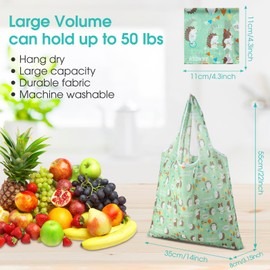 Eccliy 24 Pieces Reusable Grocery Bags Polyester Shopping Bags for Groceries Multi Colors Reusable Foldable Shopping Tote(Animal Style)