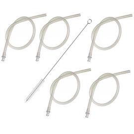 Milk Tubes Hoses, 36cm (14.2in), Set of 5, Jura Coffee Machines Frothing Nozzles Compatible, with 5 Jura HP3 Milk Hose Connectors (72249) Equipped with cleaning brush