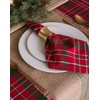 DII Holiday Dining Table Linen Collection Tartan Holly Check, Cotton,