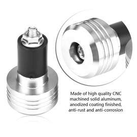 Pair of Handlebar End Plugs 22 mm Universal Aluminium Motorcycle Handlebar End Weight Balance Plugs (Silver)