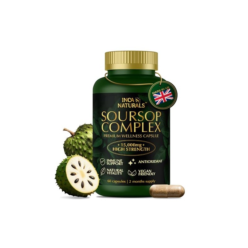 Soursop Graviola Capsules | Extra High Strength 15,000mg 30:1 Extract