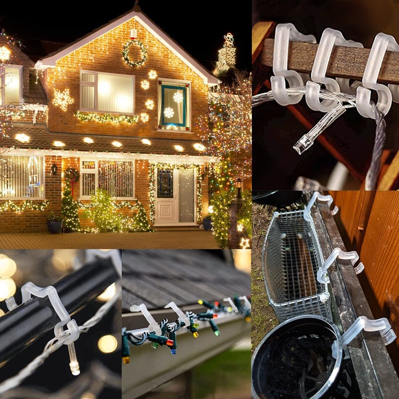 AccEncyc 100 Pcs Outdoor Light Clips Hooks for Outdoor String