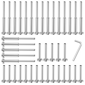 CKE 20 Pairs T316 Invisible Cable Railing Kit, 1/8" Invisible Receiver and Swage Stud End for Cable Railing Deck Stair Railing Threaded End Fitting Receiver Terminal for 2x2, 4x4 Wood Metal Post