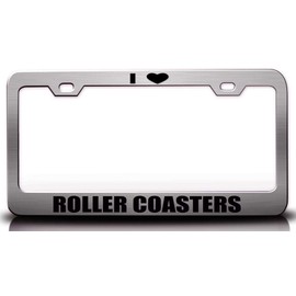 Custom Brother - I Love Roller Coasters Hobies Sports Metal Car SUV Truck License Plate Frame Ch6 i1