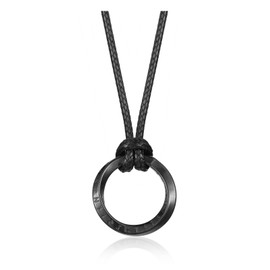 Jovivi Viking Rune Necklace Men's Punk Faux Leather Chain with Rune Pendant Mobius Pendant Chain Stainless Steel Hollow Amulet Pagan Jewellery Gifts for Men Women, Stainless Steel, No Gemstone