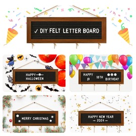CJIAWYS Picture Frames Collage Wall Decor Photo Collage Frame Hanging Photo Display, Felt Letter Board with 340 Letters and 30 Clips, Unique Rustic DIY Photo Frames for Family Best Friends