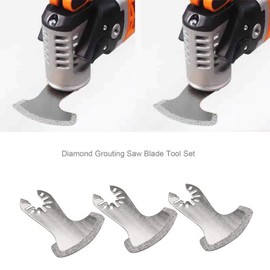 YINETTECH Pack of 3 Diamond Segment Saw Blades with Pivoting Grit for Grout Oscillating Multi Tool Compatible with Black & Decker Dewalt Makita