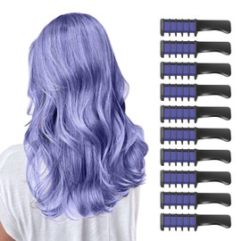 Pack of 10 Hair Chalk Combs, Temporary Hair Colour Chalk Comb for Children Girls Washable Non-Toxic for Carnival Thanksgiving Christmas Birthday Parties New Year (Purple)