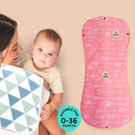 Behaniu 5-Pack Cotton Baby Burp Cloths with Arrow Pattern Design for Babes,Spit Up Rags for Boys and Girls(Pink)