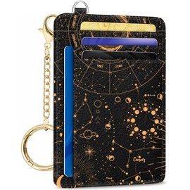 METALPHA Credit Card Holder Slim Wallet, Small Wallets Woman RFID Wallet Women, Front Pocket Cute Funny Mini Thin ID Card holders, witchy sky, Aesthetic Small Credit Card Holder With Front Pocke and