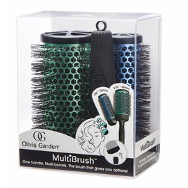 Olivia Garden Multibrush round brush and curler in one set with 2 brush body and 1 handle