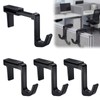 Otoolling 4 Pcs Black Adjustable Cubicle Hooks for 1.8-3.5 in