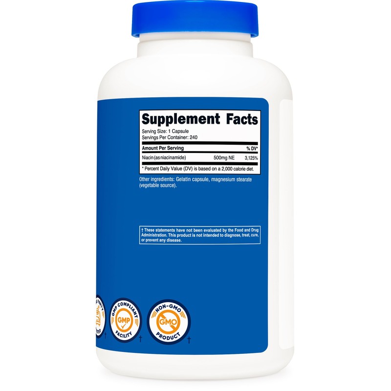 Nutricost Niacinamide (Vitamin B3) 500mg, 240 Capsules (2 Bottles)