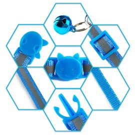 Tafeiya 3x Reflective Design Adjustable Cat Collars More Safety Quick Release Safety Buckle with Bell (Sky Blue)