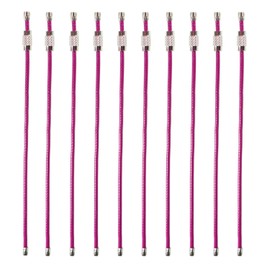 Millennial Essentials 20pack Colored Nylon Coated Stainless Steel Wire Keychains 2mm 6.3 Inches Aircraft Cable Key Ring Loops for Hanging Luggage Tags or ID Tags (Pink 20 Pack)