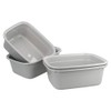 Fiazony 14-Quart Gray Plastic Wash Tub/Dish Pan Basin, Set of