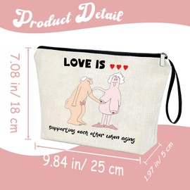 Fun Gifts for Her 10th 20th 30th 35th 40th 45th 50th 55th 60th 70th 80th Anniversary Wedding Engagement, Gifts for Wife Girlfriend Couple Travel Case Zipper Makeup Bag Gift for Christmas Valentine