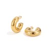 PANSTAR 18K Gold Plated Hammered Surface Earrings for Women, Valentines