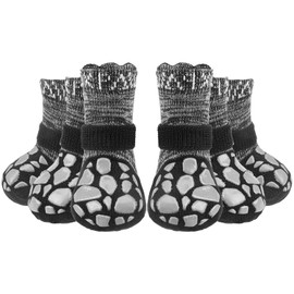 EXPAWLORER Non Slip Dog Socks - Dog Shoes Paw Protectors Grips for Hot/Cold Pavement, Strong Traction Indoor Hardwood Floors, Injury Protection Prevent Licking for Small Medium Large Dogs