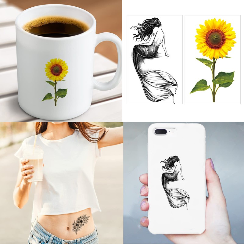 72 Sheets Temporary Tattoos for Women and Girls, Flower Tattoo