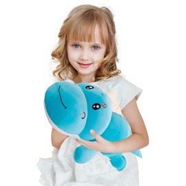 OULV Dinosaur Plush Toy Pillow,Cute Dinosaur Stuffed Animals Doll,Soft Lumbar Back Cushion Big Dinosaur Plushies Stuffed Toy Cute Pillows,Great Gift for Kids Birthday,Valentine (Blue,19.6in)