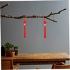 Ciieeo 5pcs Red Chinese Knot Tassel Pendant Car Hanging Decoration