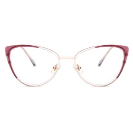 VOOGLAM Cat Eye Blue Light Glasses Metal Simple for Women, Fashion Accessory Frames Anti-eye Strain Electronic Screen Glasses Purple-4675