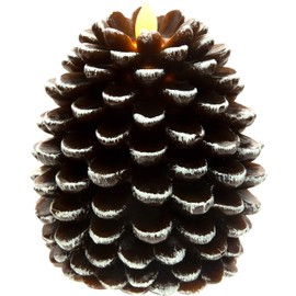 Pavilion Gift Company Brown 5 Inch Pinecone LED-Lit Battery Operated Realistic Flame Candle Made from Real Wax