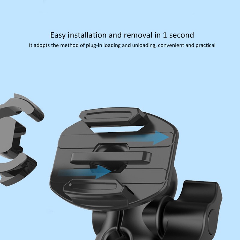 TELESIN 360 Degree Rotation Motorcycle Rearview Mirror Support Clamp Motion