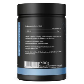 L-Glutamine Ultrapure Powder Extra High Dose & 99.5% Pure - Laboratory Tested & Vegan - Ideal for Body Builders - Made in Germany, 500 g