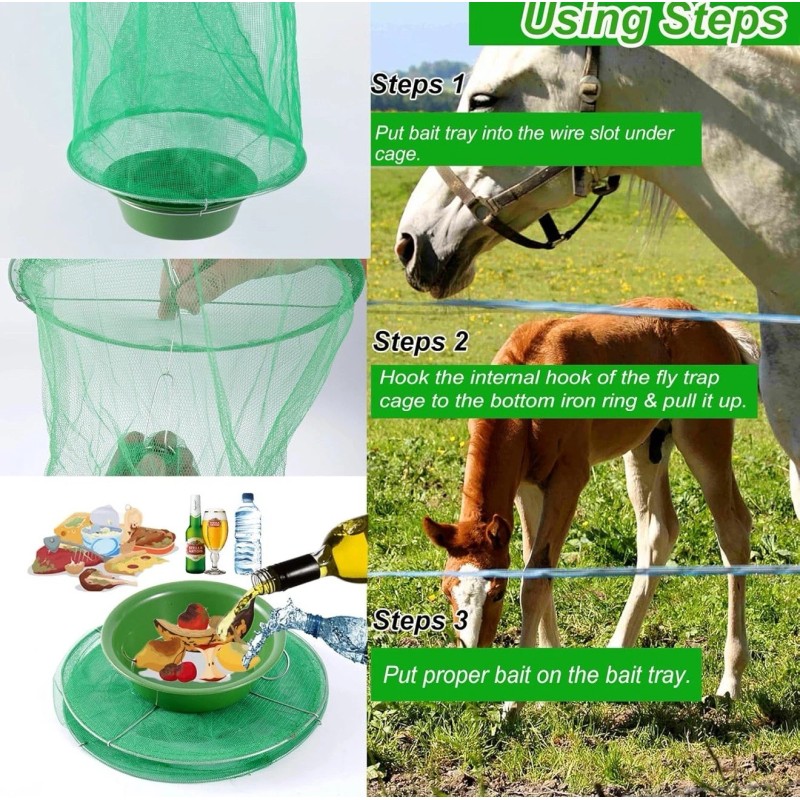 DKEP 8 Pack Ranch Fly Traps Outdoor Hanging Fly Trap