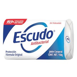 Escudo Antibacterial Jabón Fórmula Original Azul, sin Triclocarbán. Barra de 150 gramos
