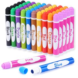 WOSWEL 50 Pack Dot Markers, 10 Assorted Colors, 5 Sets x 10 Colors Washable Dot Paint Markers for Toddlers Kids Preschool, Paint Daubers Supplies, Crafts Kits Coloring Set, Non Toxic Water-Based