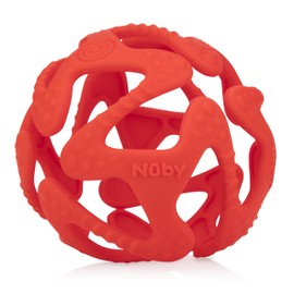 Pelota Mordedera 100% Silicon Rojo