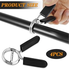 LAJUP Pack of 4 Dumbbell Bar Spring Clasps, 25 mm Barbell Clips, Steel Spring Clasps, Spring Clasps, Dumbbell Clips, Spring Clip, Dumbbell Closure for Strength Sports