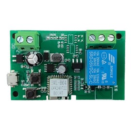 Huacaoe１CH WiFi Smart Switch Relay Module -10A Dry Contact Design for Garage Door/Home Automation, 7-32V DC & USB 5V Wide Voltage, Compatible with Alexa & eWeLink App, Mobile Remote Control