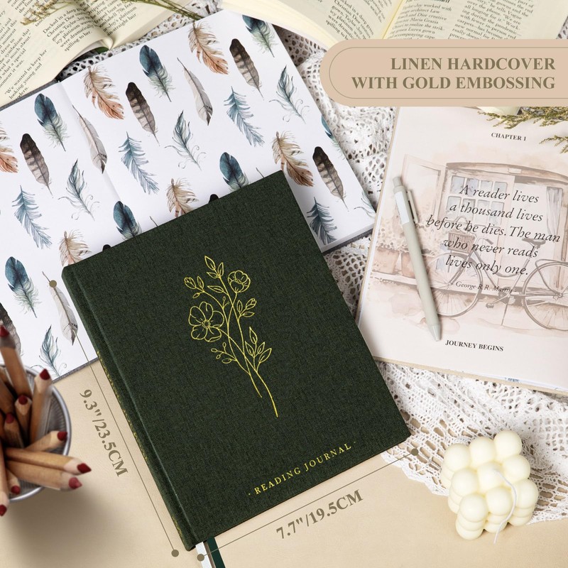 Lanpn Reading Book Journal for Book Lovers Readers, 9.3" x