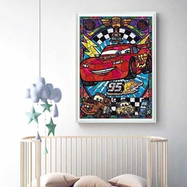 Diamond Painting Kit Diamond Art Cartoon Car Kit Diamond Beads Painting Embroidery Kit 5D Mosaic Art Handmade All Over Type Bead Art DIY Handmade(Special Activities) 30x40 cm