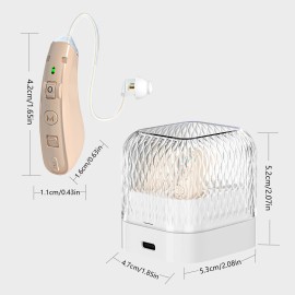 K&FCOPTEE A Pair Of Digtal Rechargeable Hearing Aids For Seniors BTE With Charging Case