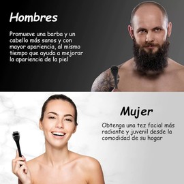 Rodillo Facial Dermaroller Crecimiento Pelo Barba Dermaroller Rodillo Facial Estimula la Producción de Colágeno Promueve el Crecimiento Pelo Barba y Rejuvenecimiento de la Piel Facial Cuidado Facial (Negro 1 Pieza)