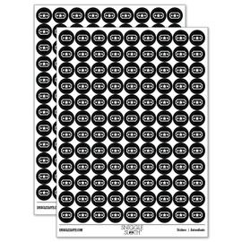 Movie Ticket with Stars Raffle Ticket Solid 200+ Round Stickers - Matte Finish - 0.50" Size - Black