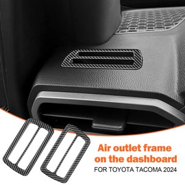 ushilife Dashboard Air Vent Outlet A/C Decorative Cover Trim Compatible with Toyota Tacoma 2024 2025, Center Console Dashboard Air Vent Outlet Cover, ABS Air Vent Outlet Cover Trim Frame