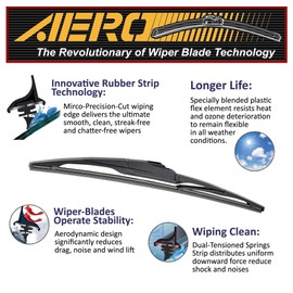 AERO 10" Roc Lock 2 Rear Windshield Wiper Blade, All-Season OEM Repplacaemnt, Easy DIY Installation