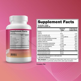 Theralogix TheraNatal One Prenatal Vitamin - 90-Day Supply - Prenatal Multivitamin with DHA, Vitamin D3, Methylated Folate, Iron & More to Support a Healthy Pregnancy* - NSF Certified - 90 Softgels