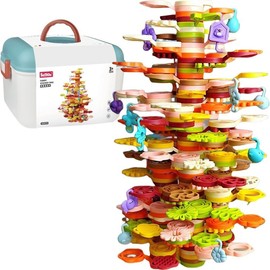 Magnetic Building Blocks – 86PCS Magnetic Construction Tiles for Stacking, Build Your Magnetic Castle Track Set, STEM Montessori Sensory Toy with 3D Creative Play. magnet educational - Specification: Stacking Game